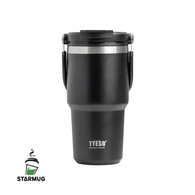 تراول ماگ 600 میل تایسو دو حالته دسته دار مشکی