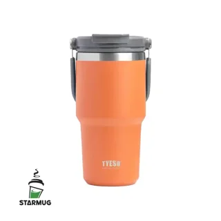 تراول ماگ 600 میل تایسو دو حالته دسته دار نارنجی