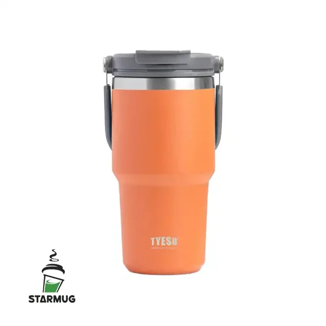 تراول ماگ 600 میل تایسو دو حالته دسته دار نارنجی